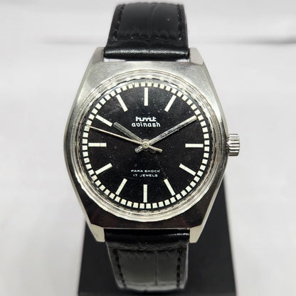 Vintage Original HMT Avinash Hand Winding 17 Jewels Black Face Men's Wrist Watch HM120