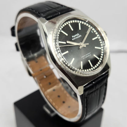 Vintage Original HMT Avinash Hand Winding 17 Jewels Black Face Men's Wrist Watch HM120
