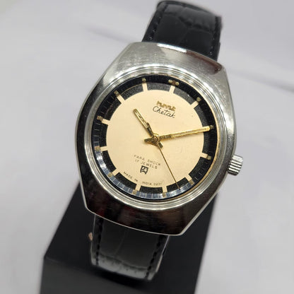 Vintage Original HMT Chetak Hand Winding 17 Jewels Gold Face Men's Wrist Watch HM121
