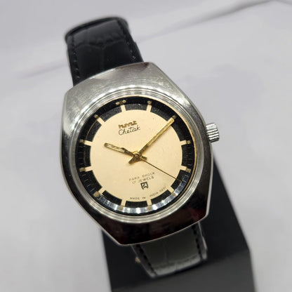 Vintage Original HMT Chetak Hand Winding 17 Jewels Gold Face Men's Wrist Watch HM121