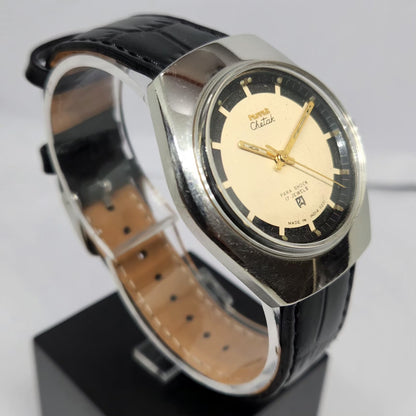Vintage Original HMT Chetak Hand Winding 17 Jewels Gold Face Men's Wrist Watch HM121