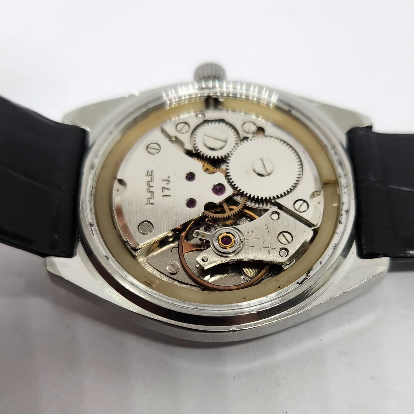 Vintage Original HMT Chetak Hand Winding 17 Jewels Gold Face Men's Wrist Watch HM121