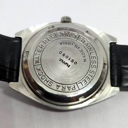 Vintage Original HMT Sandeep Hand Winding 17 Jewels Black Face Men's Wrist Watch HM122