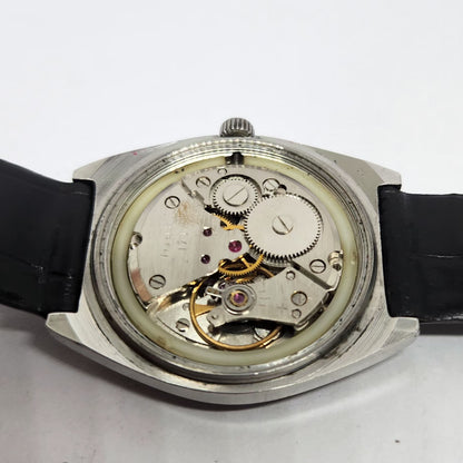 Vintage Original HMT Sandeep Hand Winding 17 Jewels Black Face Men's Wrist Watch HM122