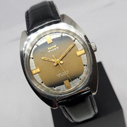 Vintage Original HMT Vijay Hand Winding 17 Jewels Brown Face Men's Wrist Watch HM125
