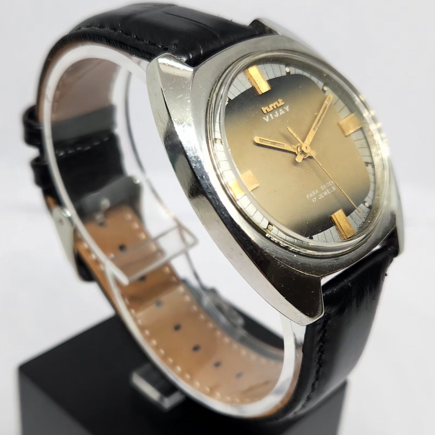 Vintage Original HMT Vijay Hand Winding 17 Jewels Brown Face Men's Wrist Watch HM125