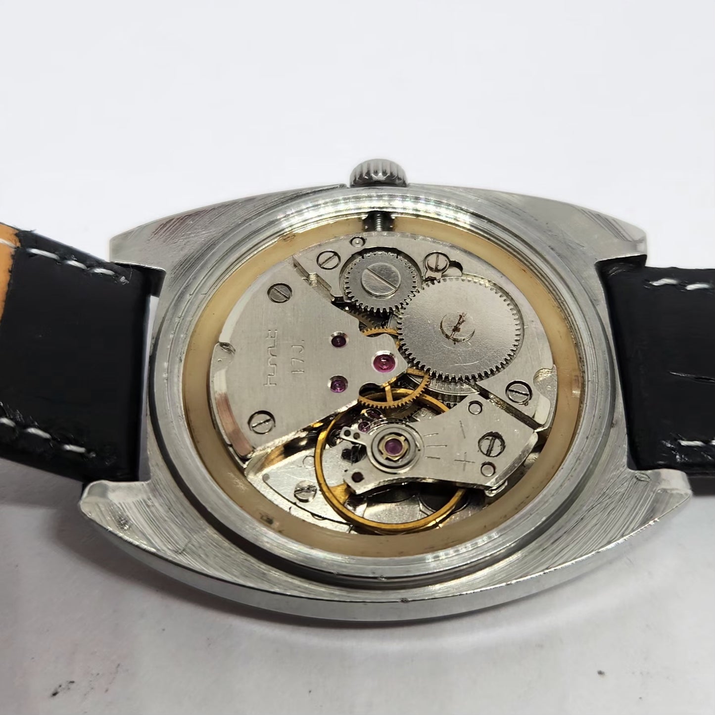 Vintage Original HMT Vijay Hand Winding 17 Jewels Brown Face Men's Wrist Watch HM125