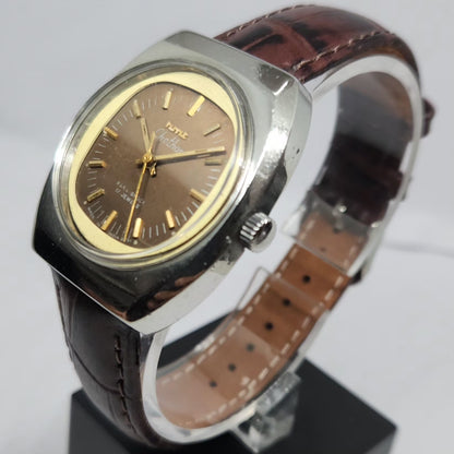 Vintage Original HMT Chethan Hand Winding 17 Jewels Brown Face Men's Wrist Watch HM128