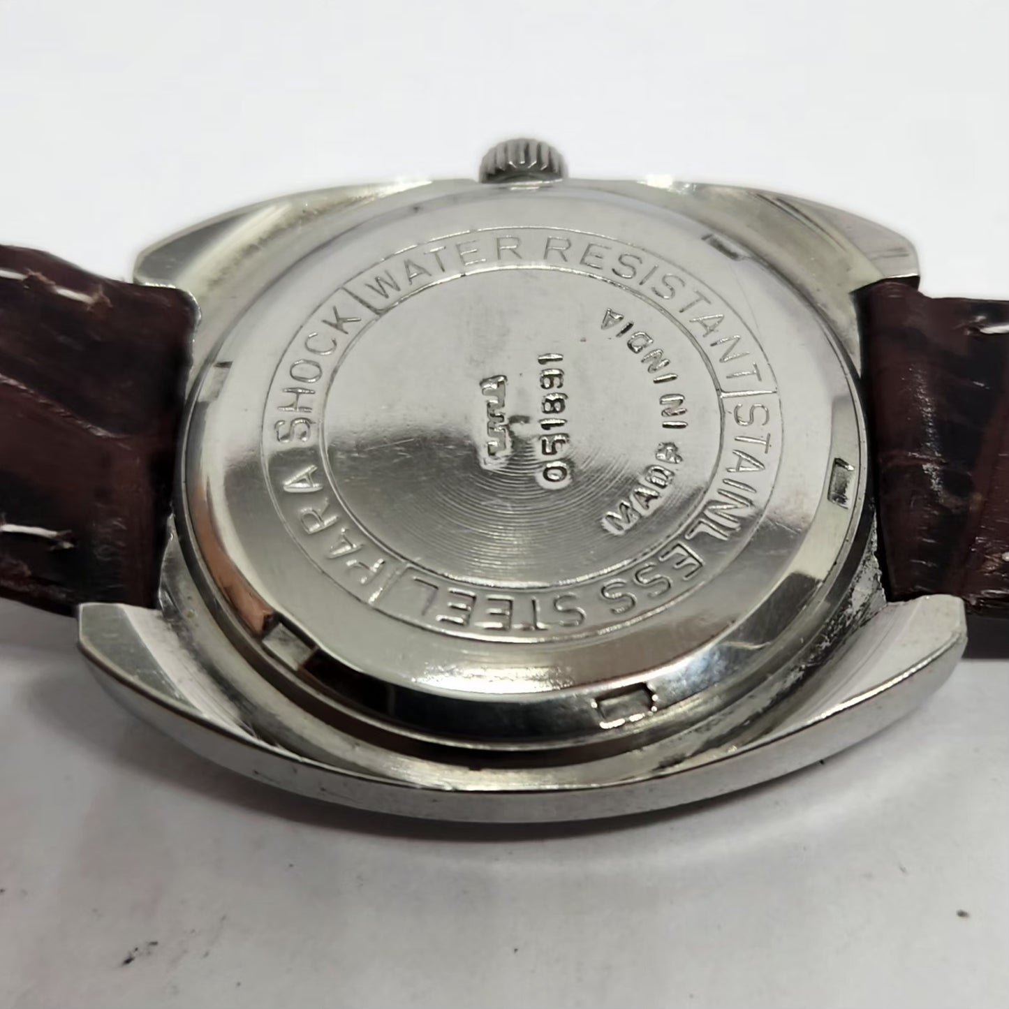 Vintage Original HMT Chethan Hand Winding 17 Jewels Brown Face Men's Wrist Watch HM128