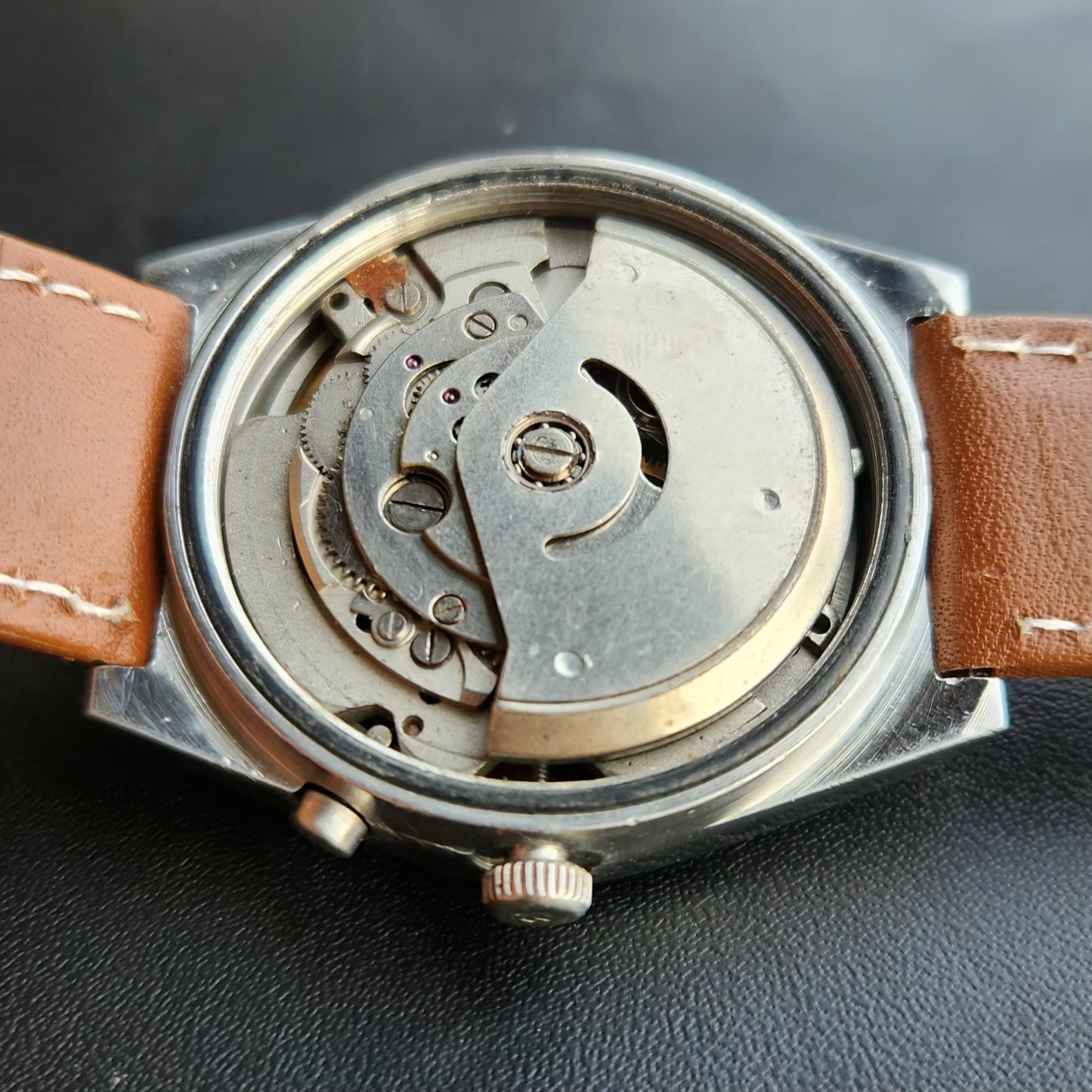 Vintage Ricoh R31 Automatic Yellow Face New Strap 21 Jewels Day-Date Men's Wrist Watch R91