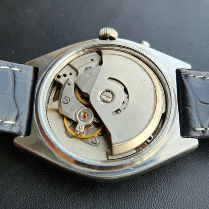 Vintage Ricoh R31 Automatic Black Face New Strap 21 Jewels Day-Date Men's Wrist Watch R94