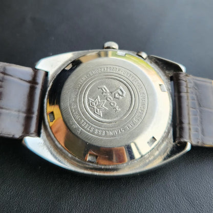Vintage Ricoh R31 Automatic White Face New Strap 21 Jewels Day-Date Men's Wrist Watch R95