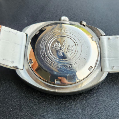 Vintage Ricoh R31 Automatic White Face New Strap 21 Jewels Day-Date Men's Wrist Watch R100
