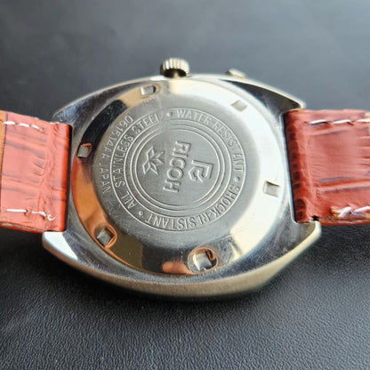 Vintage Ricoh R31 Automatic Black Face New Strap 21 Jewels Day-Date Men's Wrist Watch R102