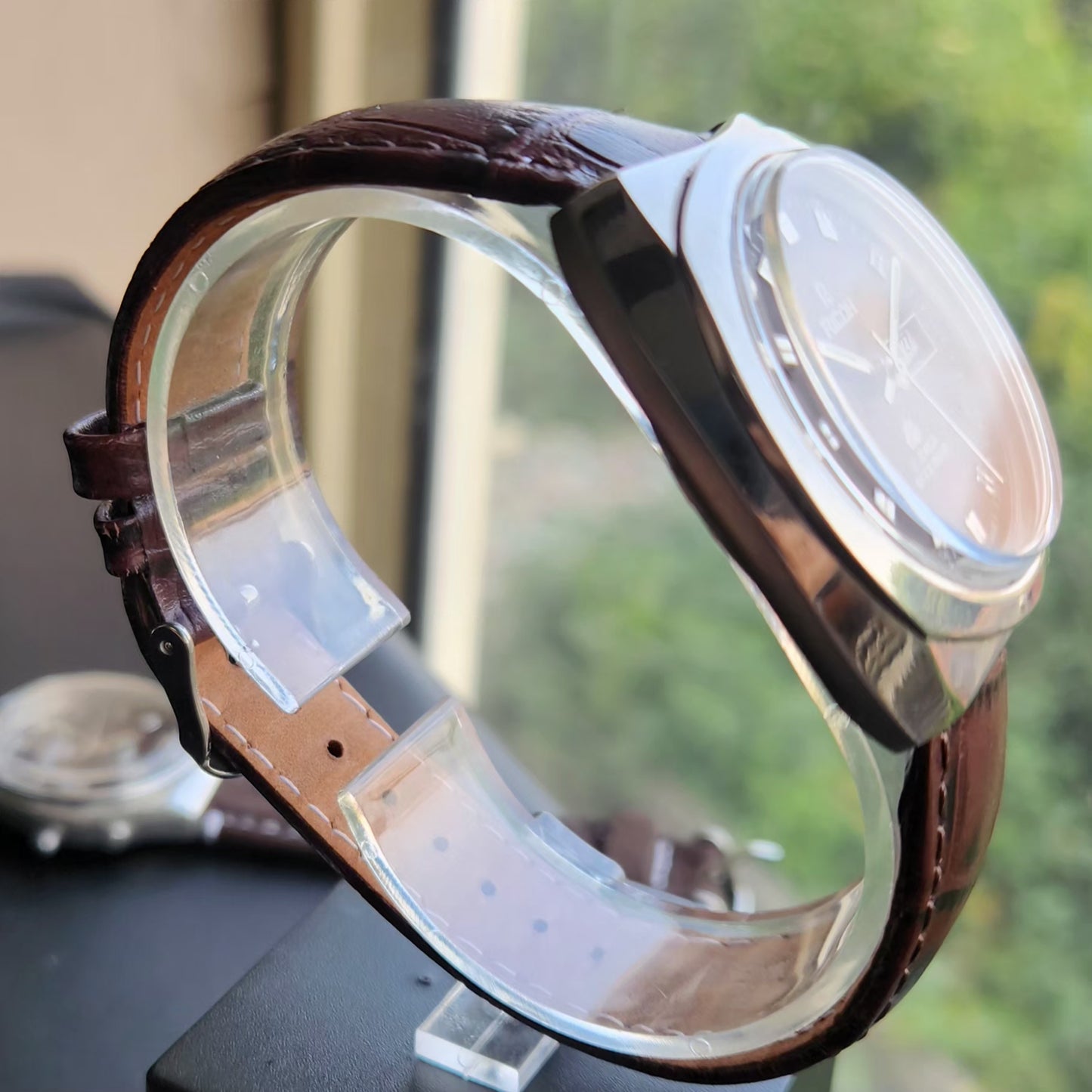 Vintage Ricoh R31 Automatic Brown Face New Strap 21 Jewels Day-Date Men's Wrist Watch R103