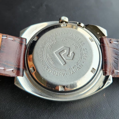 Vintage Ricoh R31 Automatic Brown Face New Strap 21 Jewels Day-Date Men's Wrist Watch R103