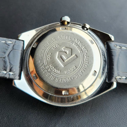 Vintage Ricoh R31 Automatic Yellow Face New Strap 21 Jewels Day-Date Men's Wrist Watch R105