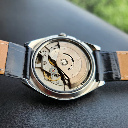 Vintage Ricoh R31 Automatic Black Face New Strap 21 Jewels Day-Date Men's Wrist Watch R113
