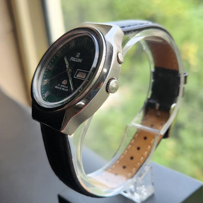 Vintage Ricoh R31 Automatic Green Face New Strap 21 Jewels Day-Date Men's Wrist Watch R114