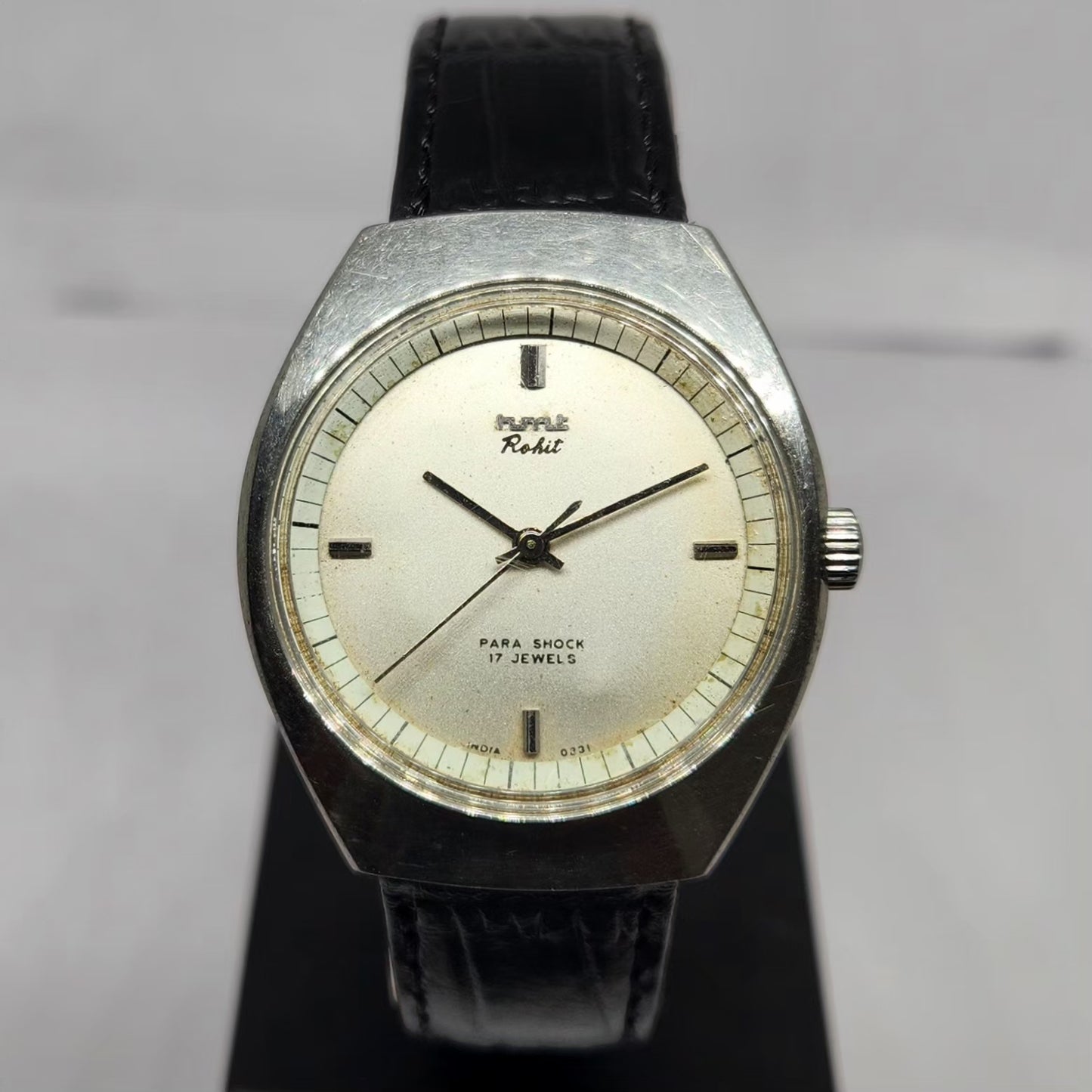 Vintage Original HMT Rohit Hand Winding 17 Jewels Silver Face Men's Wrist Watch HM129