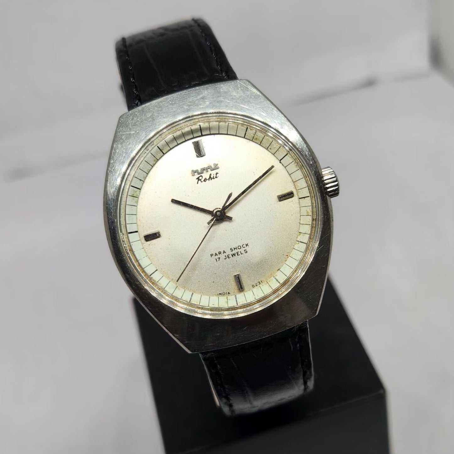 Vintage Original HMT Rohit Hand Winding 17 Jewels Silver Face Men's Wrist Watch HM129