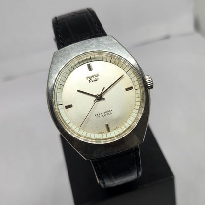 Vintage Original HMT Rohit Hand Winding 17 Jewels Silver Face Men's Wrist Watch HM129
