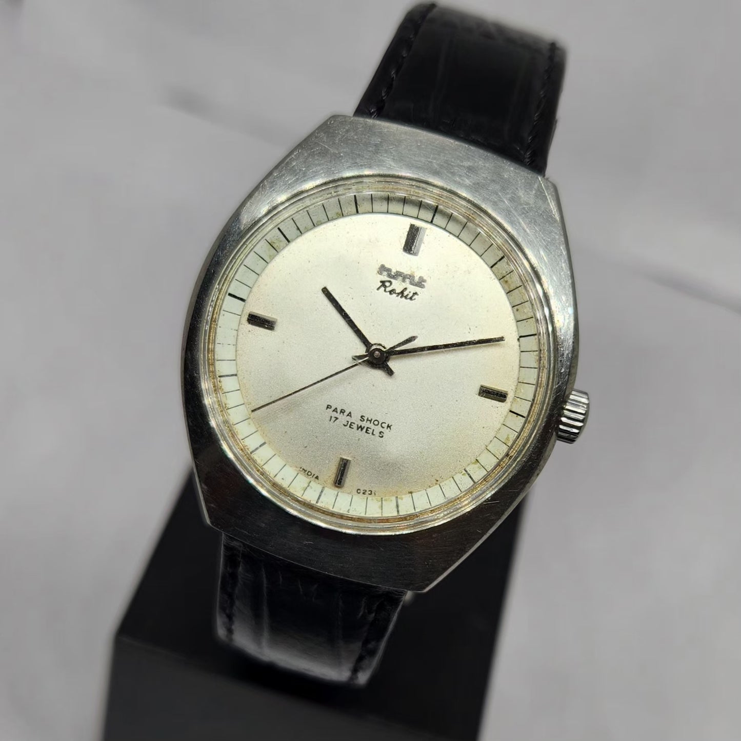 Vintage Original HMT Rohit Hand Winding 17 Jewels Silver Face Men's Wrist Watch HM129