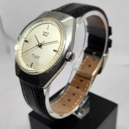 Vintage Original HMT Rohit Hand Winding 17 Jewels Silver Face Men's Wrist Watch HM129