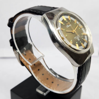 Vintage Original HMT Chirag Hand Winding 17 Jewels Gold Face Men's Wrist Watch HM130