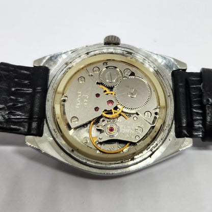 Vintage Original HMT Tareeq Hand Winding 17 Jewels Off White Face Date Men's Wrist Watch HM131