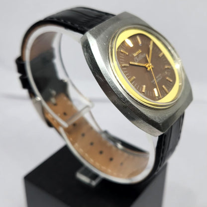 Vintage Original HMT Chethan Hand Winding 17 Jewels Brown Face Men's Wrist Watch HM132