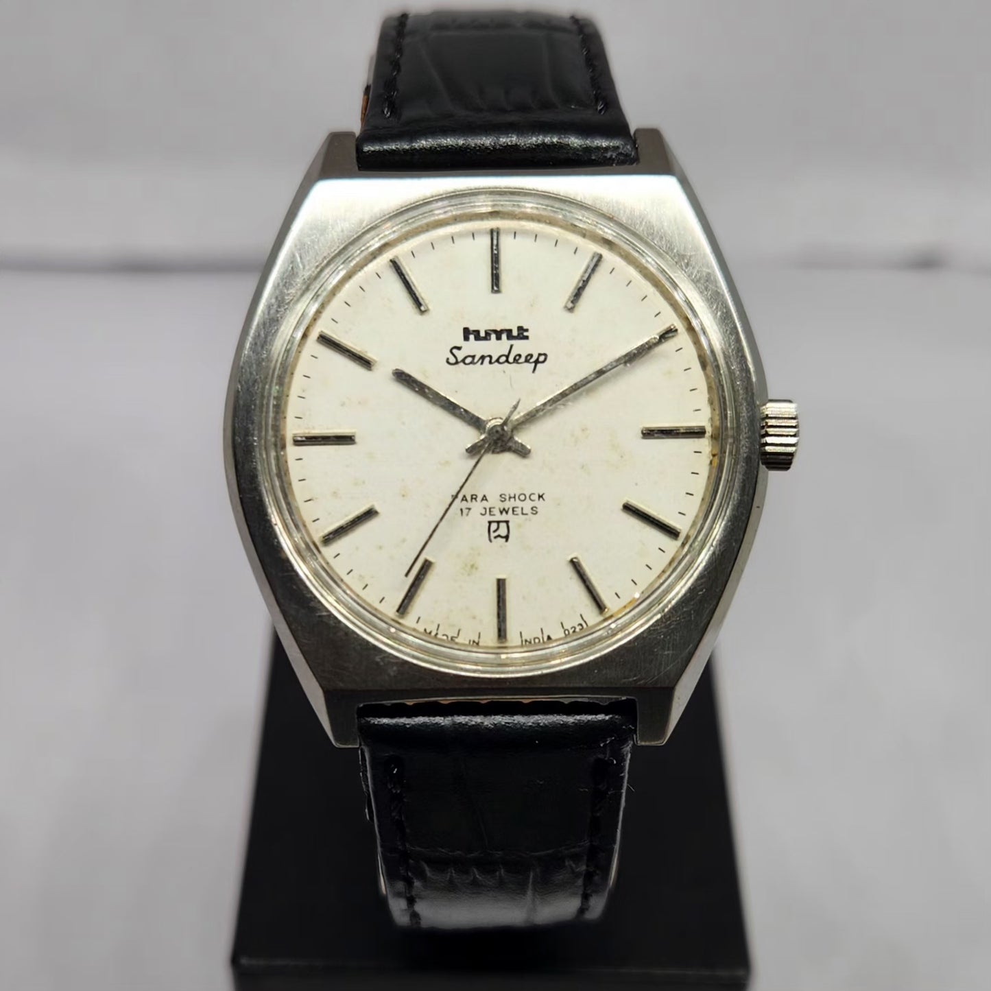 Vintage Original HMT Sandeep Hand Winding 17 Jewels White Face Men's Wrist Watch HM133