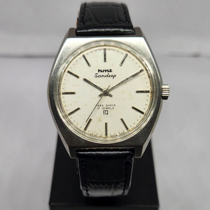 Vintage Original HMT Sandeep Hand Winding 17 Jewels White Face Men's Wrist Watch HM133