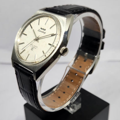 Vintage Original HMT Sandeep Hand Winding 17 Jewels White Face Men's Wrist Watch HM133