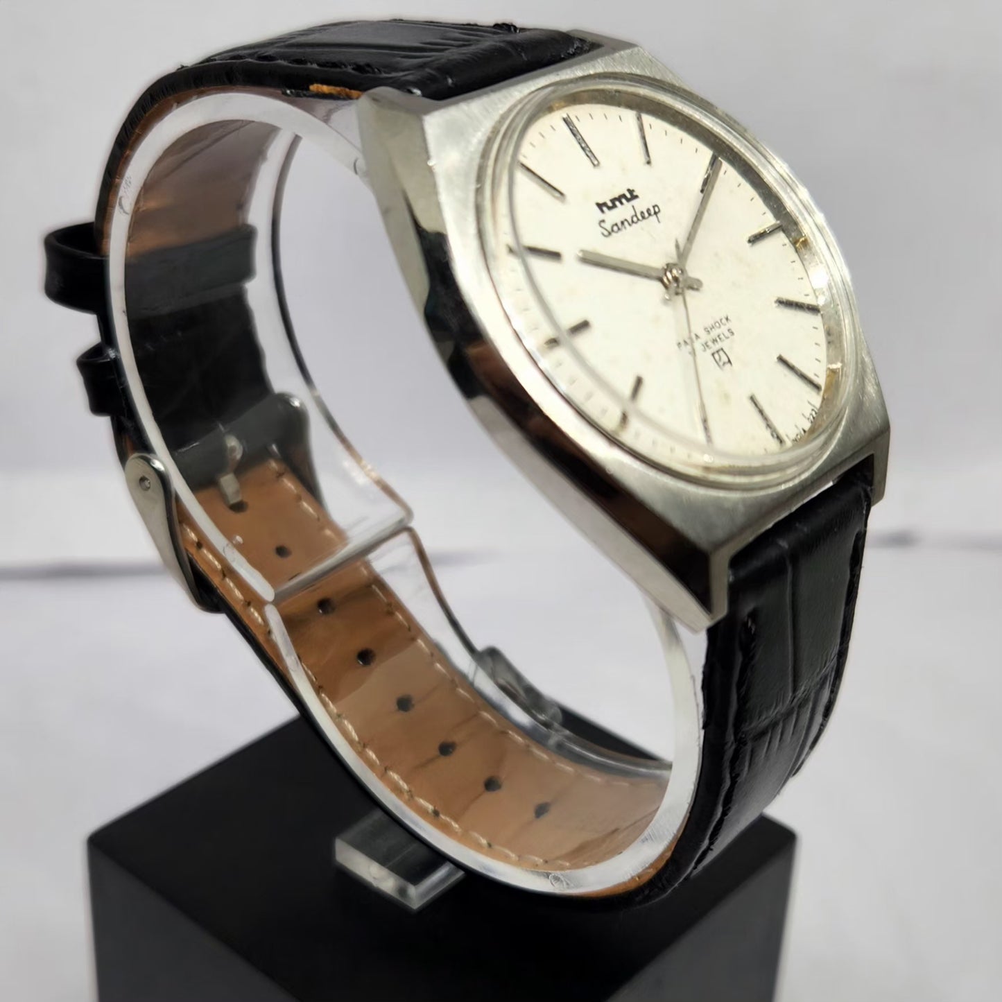 Vintage Original HMT Sandeep Hand Winding 17 Jewels White Face Men's Wrist Watch HM133