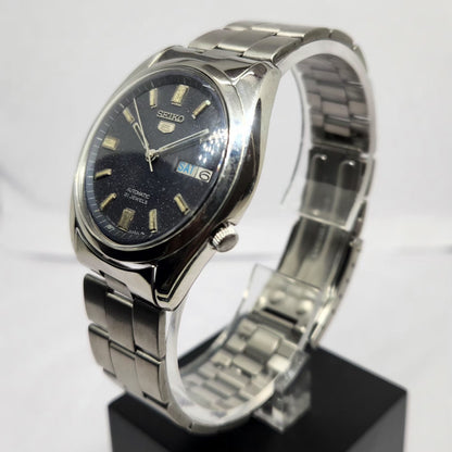 Vintage 1979 Original Seiko 5 Automatic 7009-8180 Blue Face 17 Jewels Day-Date Japanese Men's Wrist Watch SA69