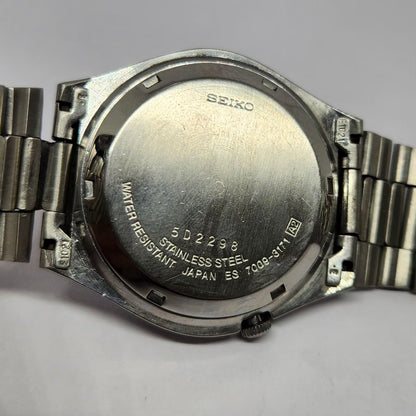Vintage 1985 Original Seiko 5 Automatic 7009-3171 Grey Face 17 Jewels Day-Date Japanese Men's Wrist Watch SA70