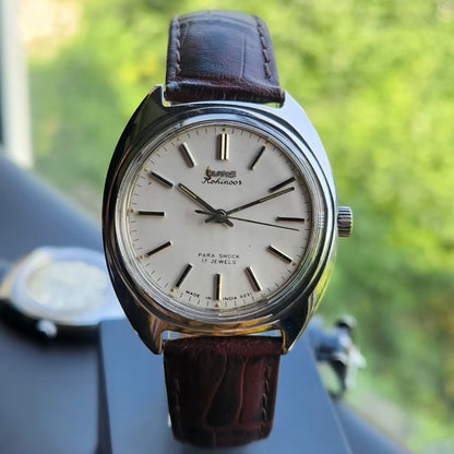 Vintage Original HMT Kohinoor Hand Winding 17 Jewels White Face Men's Wrist Watch HM138