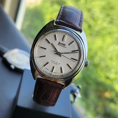 Vintage Original HMT Kohinoor Hand Winding 17 Jewels White Face Men's Wrist Watch HM138