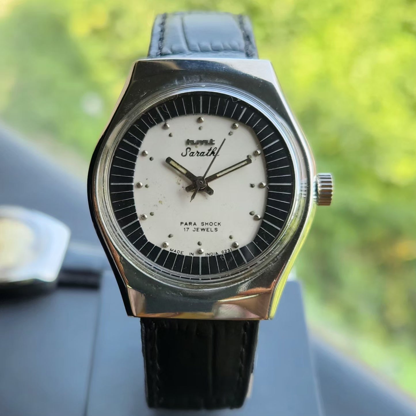 Vintage Original HMT Sarathi Hand Winding 17 Jewels White Face Men's Wrist Watch HM139