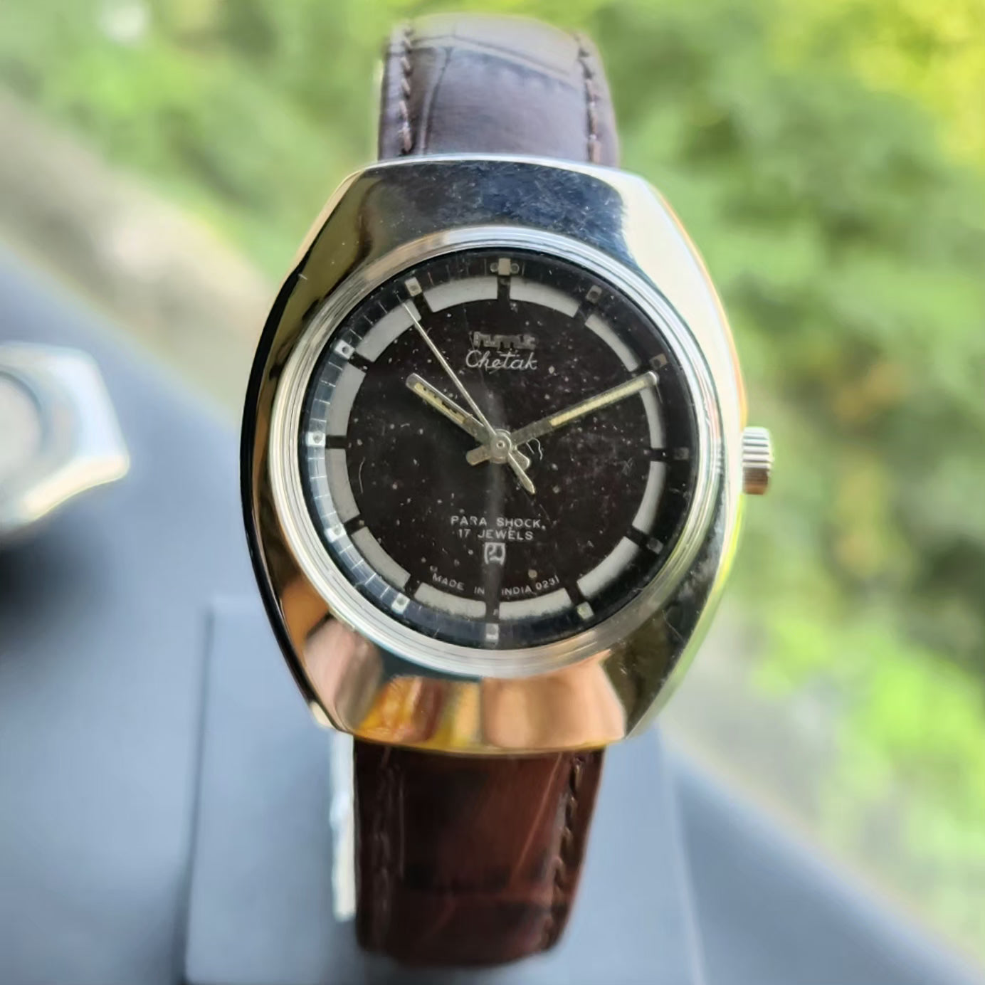 Vintage Original HMT Chetak Hand Winding 17 Jewels Brown Face Men's Wrist Watch HM141