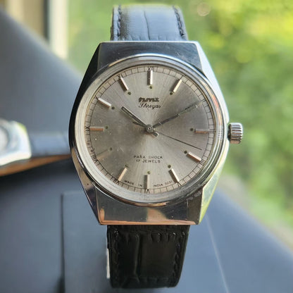 Vintage Original HMT Shreyas Hand Winding 17 Jewels Silver Face Men's Wrist Watch HM142