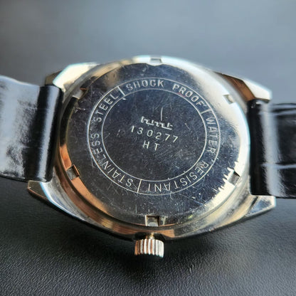 Vintage Original HMT Shreyas Hand Winding 17 Jewels Silver Face Men's Wrist Watch HM142
