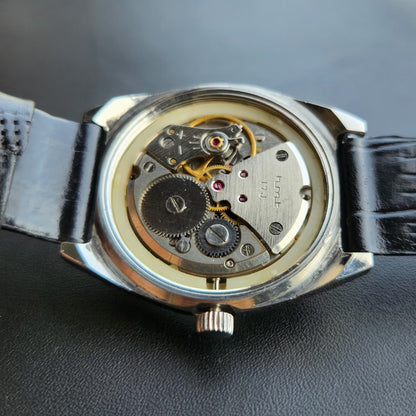 Vintage Original HMT Shreyas Hand Winding 17 Jewels Silver Face Men's Wrist Watch HM142
