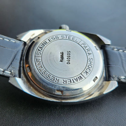 Vintage Original HMT Vijay Hand Winding 17 Jewels Black Face Men's Wrist Watch HM143