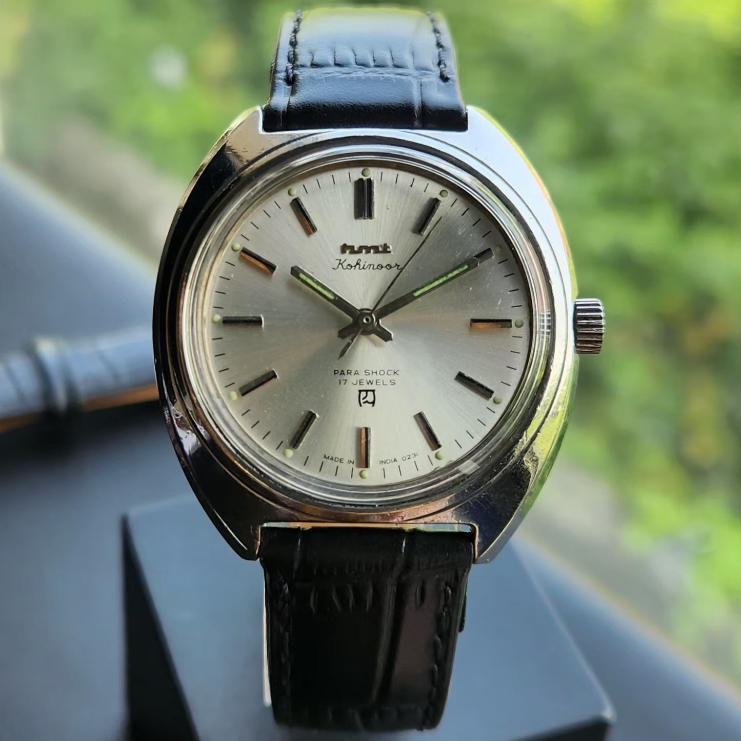 Vintage Original HMT Kohinoor Hand Winding 17 Jewels Silver Face Men's Wrist Watch HM144