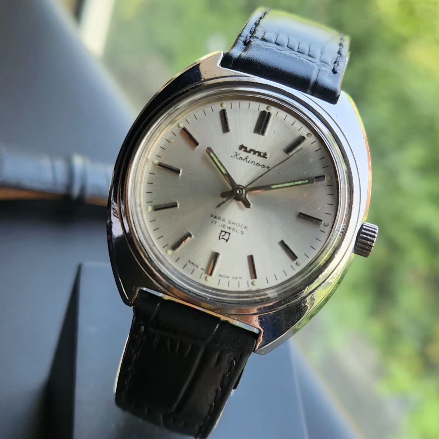 Vintage Original HMT Kohinoor Hand Winding 17 Jewels Silver Face Men's Wrist Watch HM144