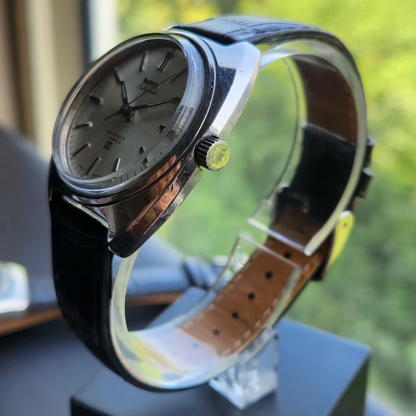 Vintage Original HMT Kohinoor Hand Winding 17 Jewels Silver Face Men's Wrist Watch HM144