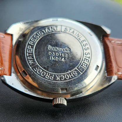 Vintage Original HMT Vijay Hand Winding 17 Jewels Gold Face Men's Wrist Watch HM145