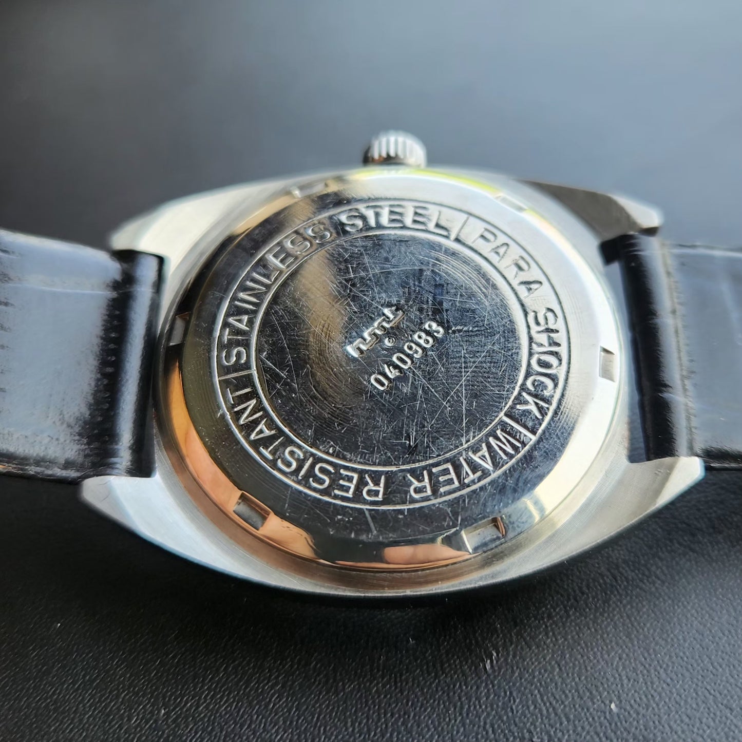 Vintage Original HMT Vijay Hand Winding 17 Jewels Black Face Men's Wrist Watch HM147